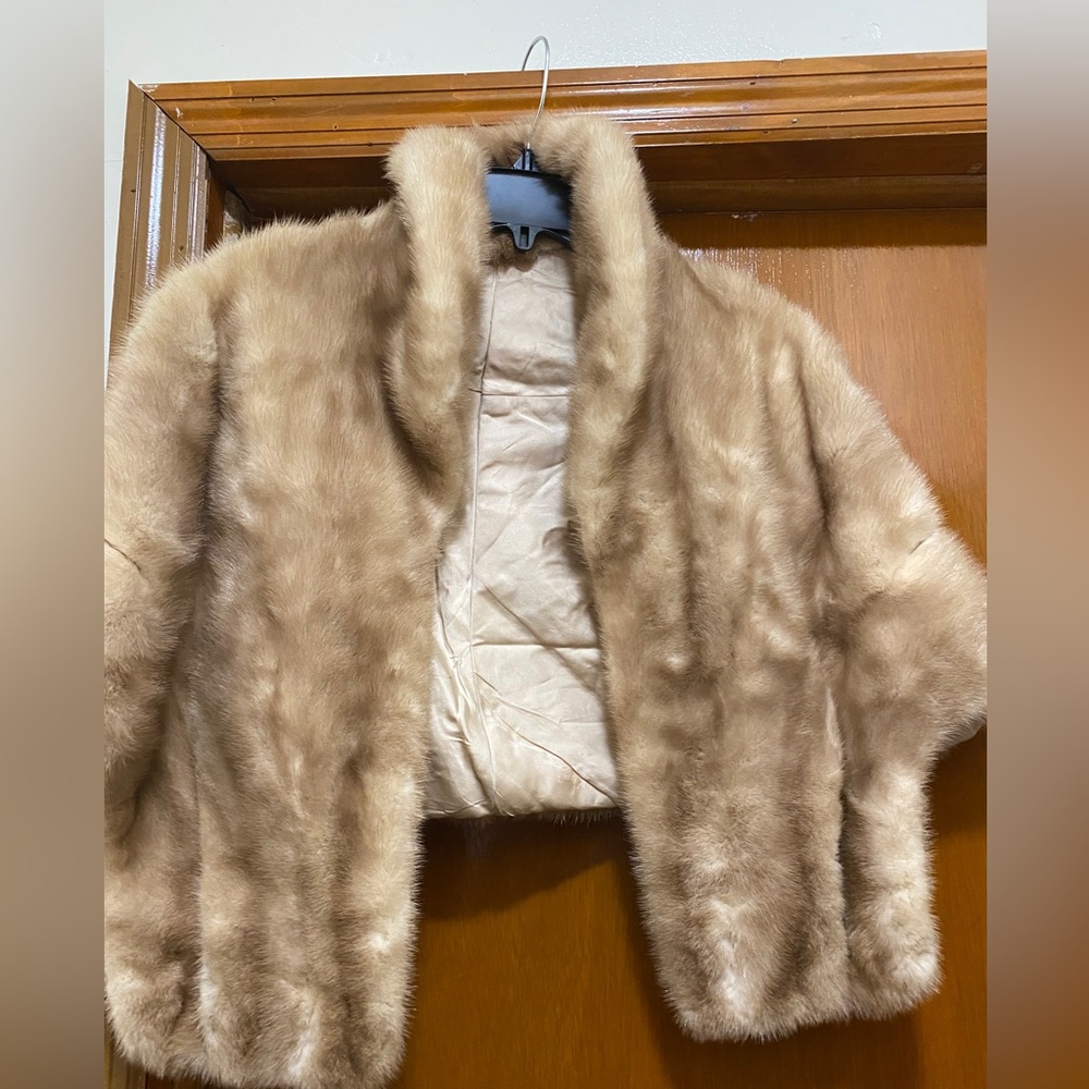 WOMEN BROWN 100% FUR THROW OVER